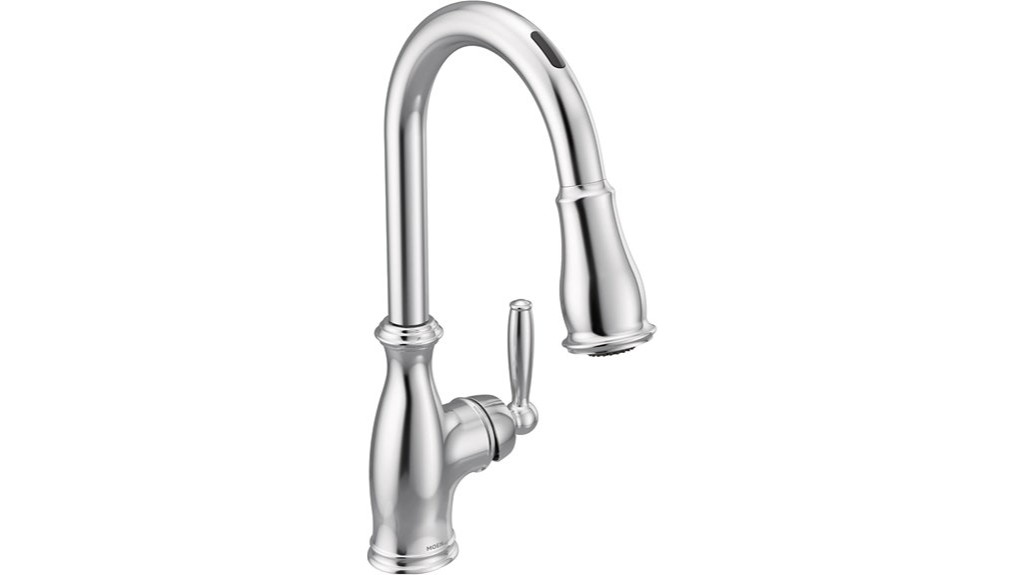 sleek chrome smart kitchen faucet
