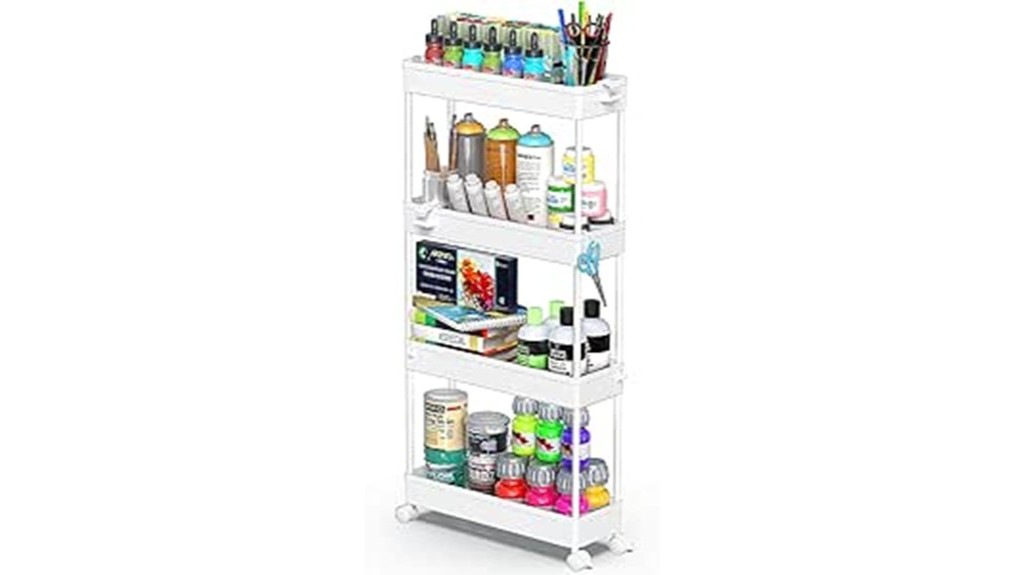 slim 4 tier bathroom organizer cart