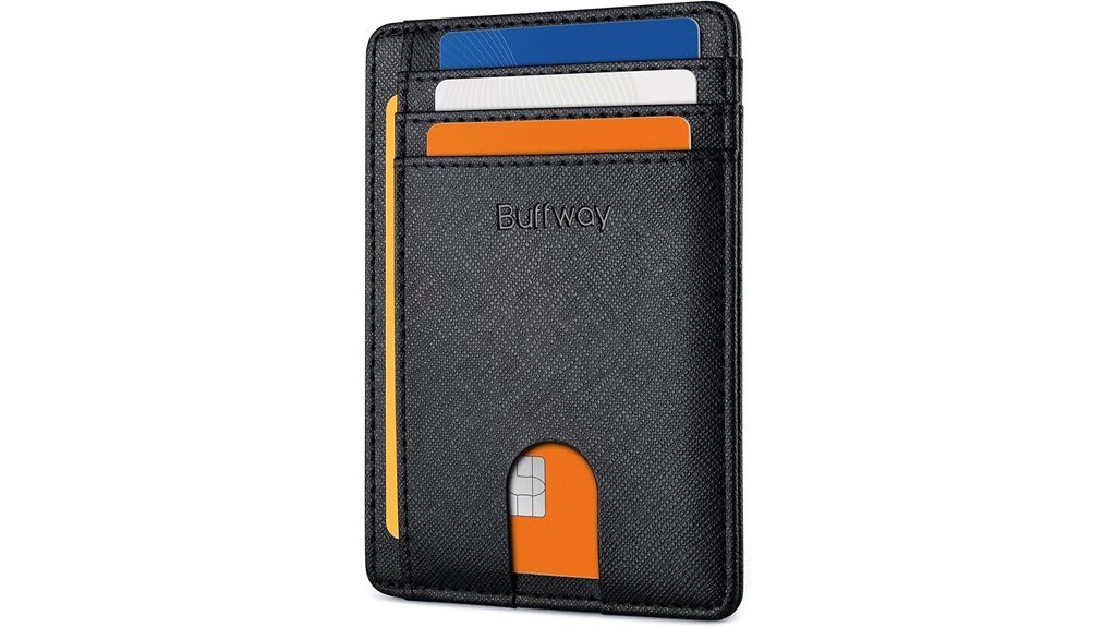 slim minimalist leather rfid blocking