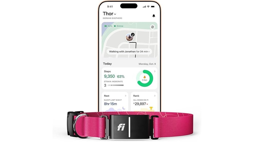 smart pink dog collar