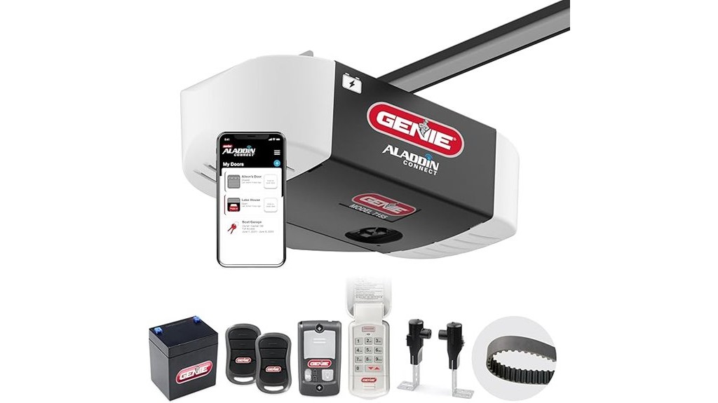 smartphone controlled belt driven garage door opener