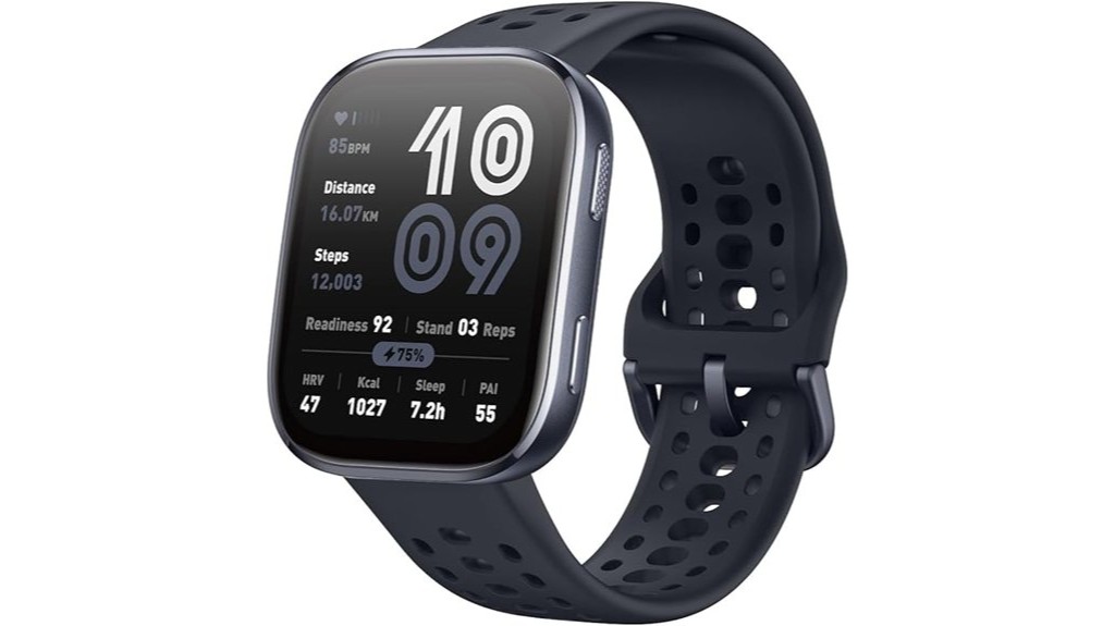 smartwatch with 46mm black case