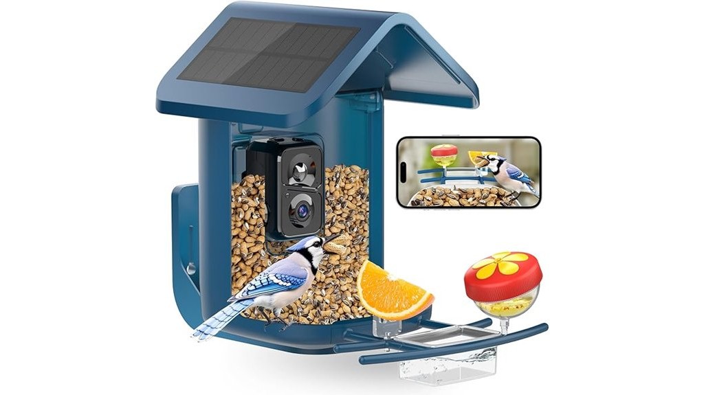 solar powered bird camera feeder