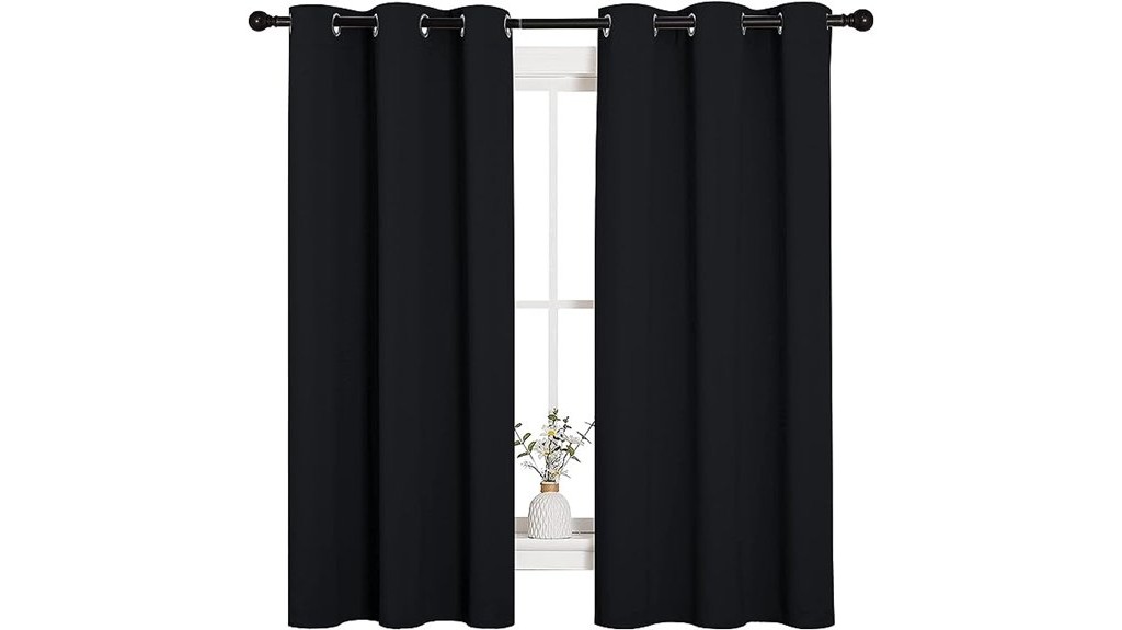 solid black thermal insulated curtains