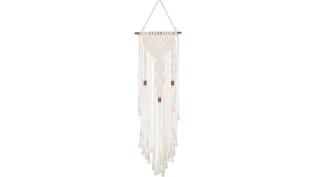 solid oak macram wall decor