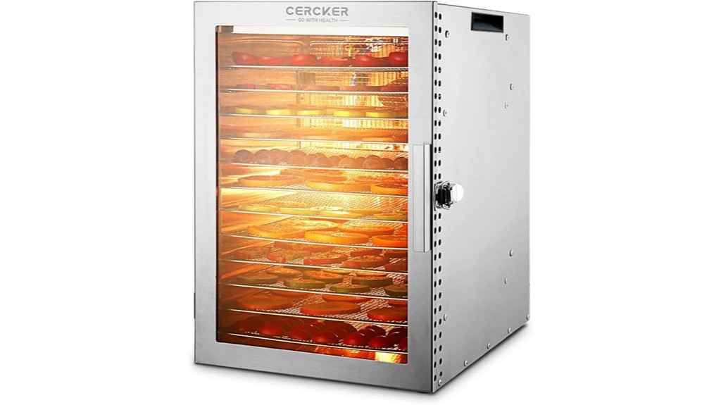 stainless steel twelve tray food dehydrator