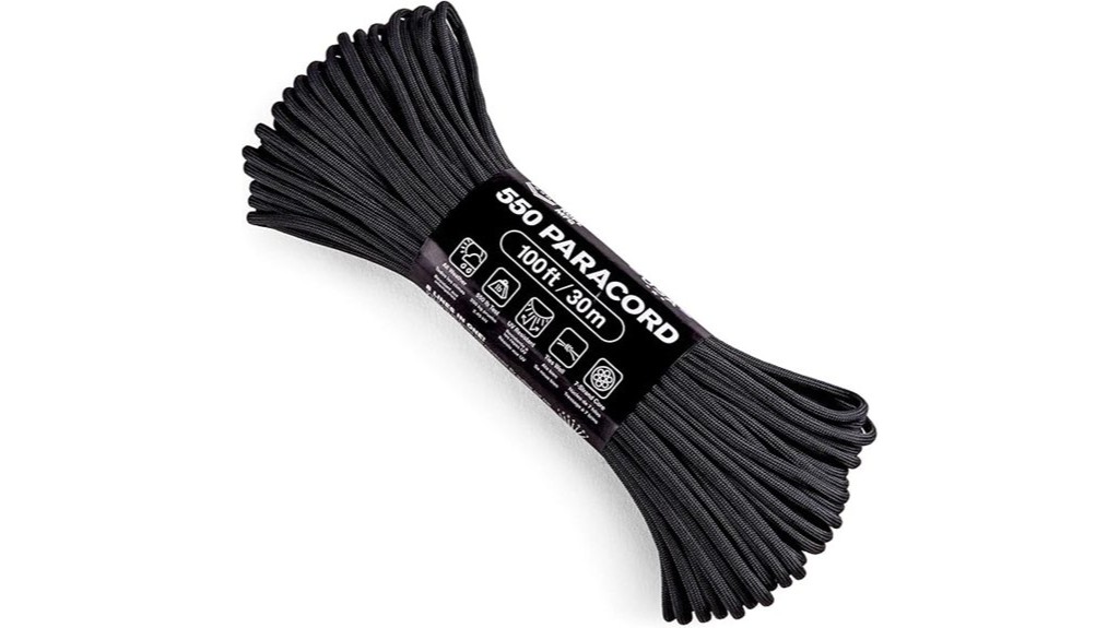 strong black parachute cord