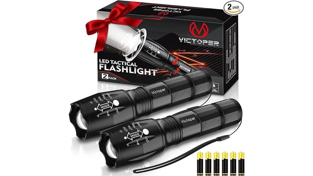 tactical led flashlight two pack