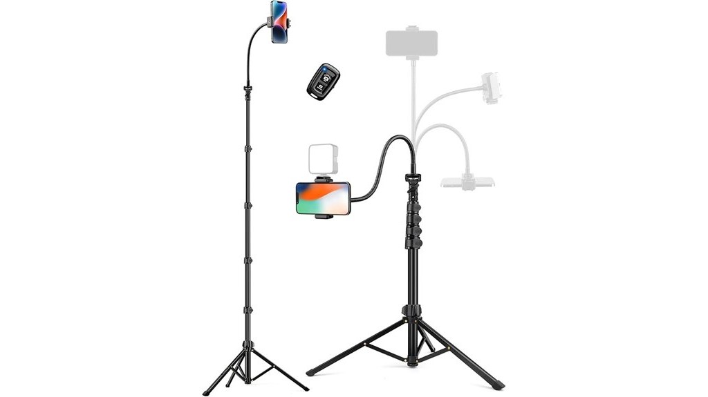 tall flexible iphone compatible tripod with remote