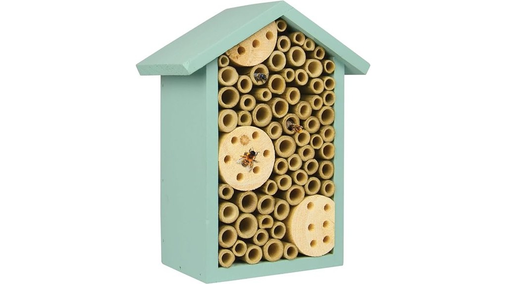 teal bee house for birds