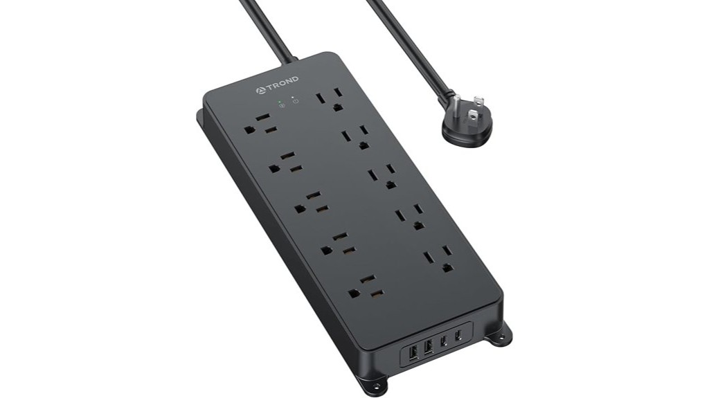 ten outlets usb charging surge protection