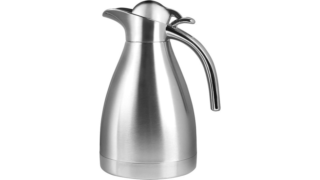 thermal steel carafe holds 34 ounces