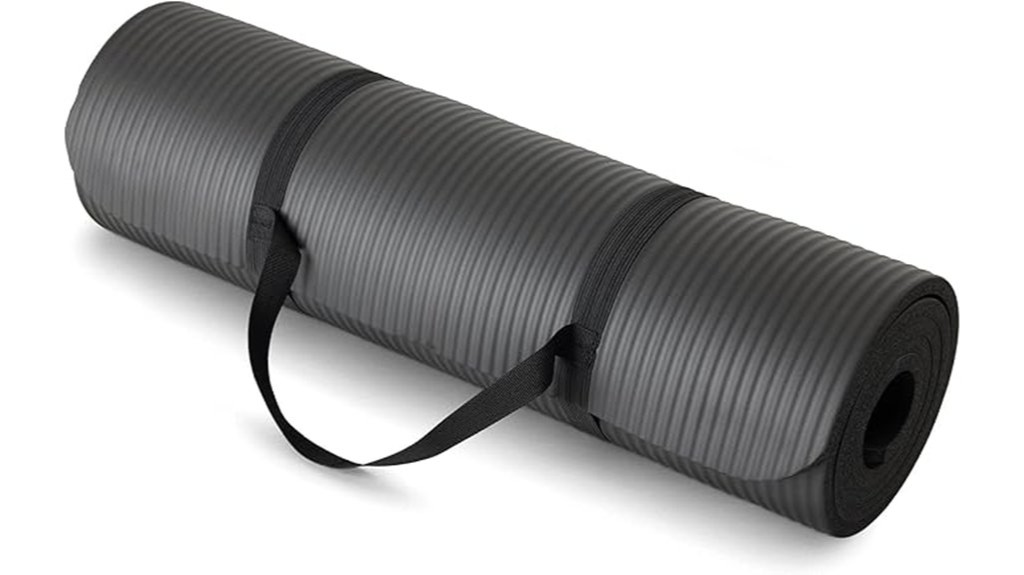 thick exercise yoga mat with strap