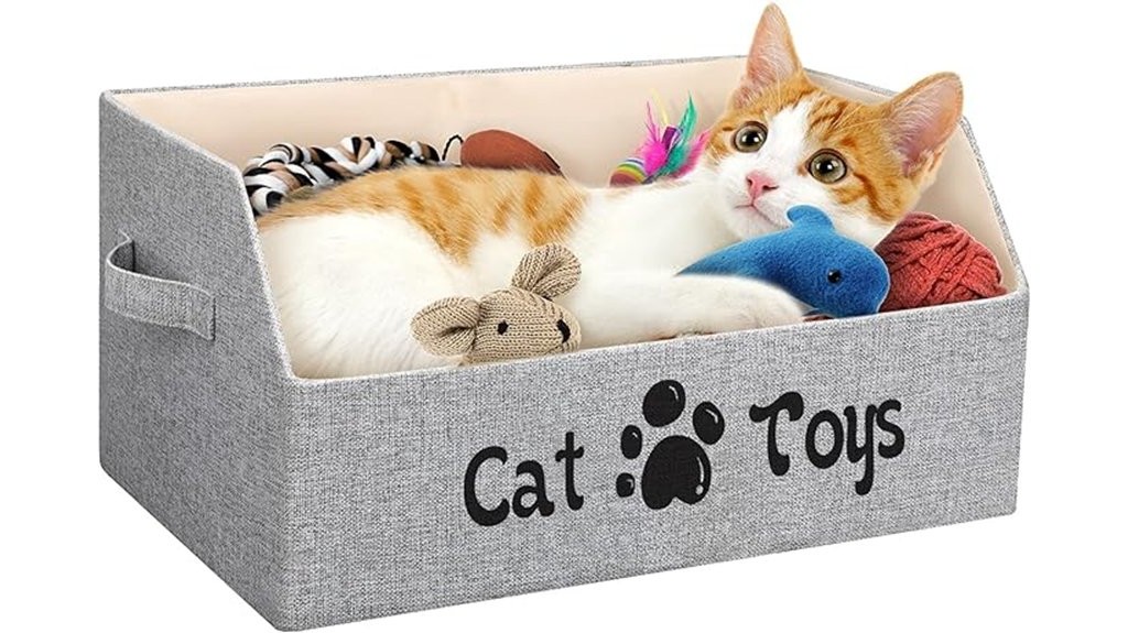 thick large collapsible cat toy bin