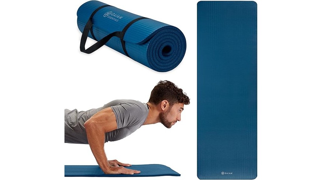 thick yoga mat with strap