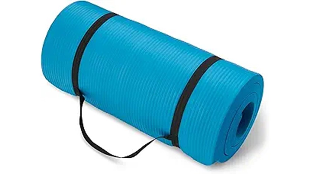 thick yoga mat with strap
