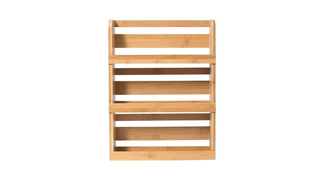 three tier bamboo spice rack