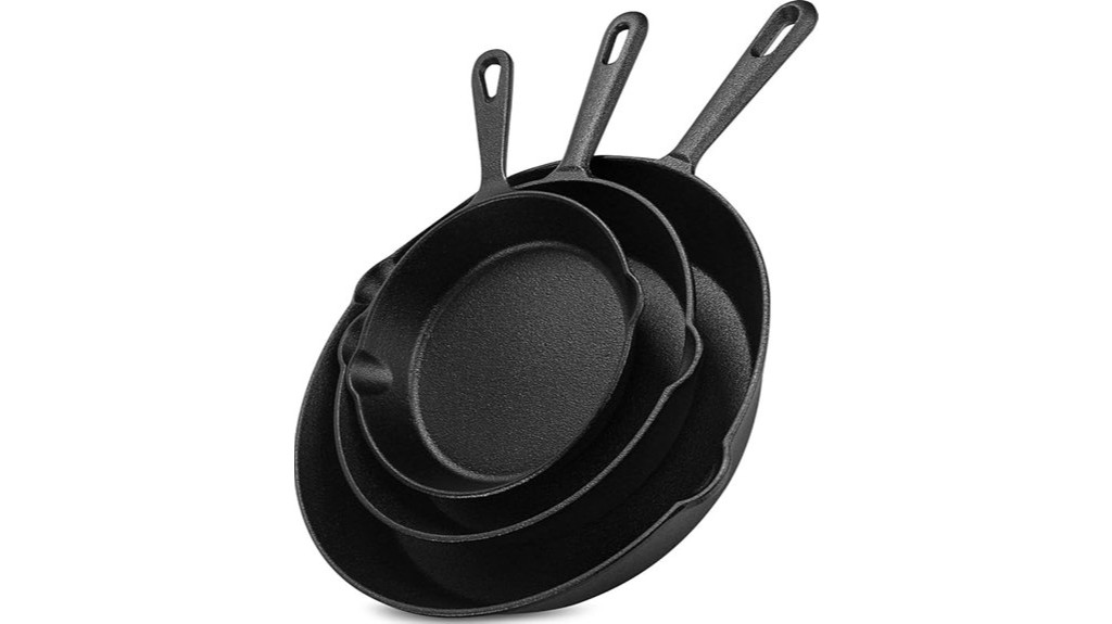 three versatile cast iron