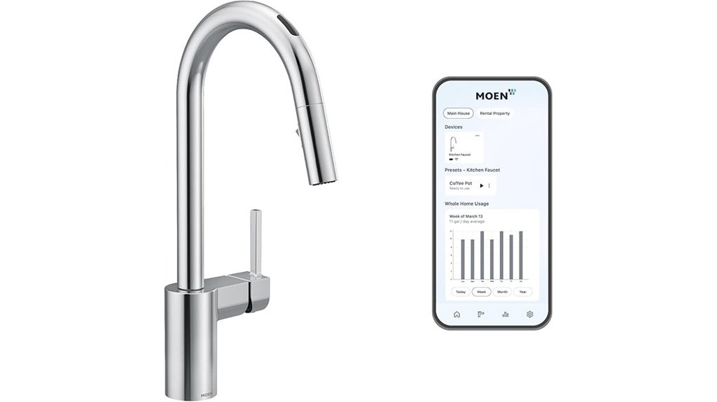 touchless chrome smart kitchen faucet