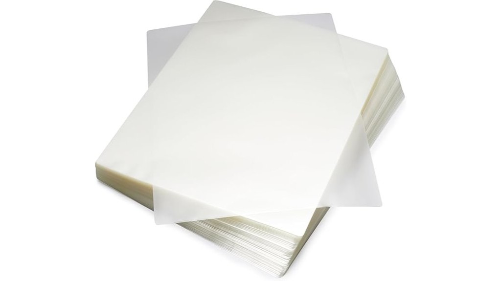 transparent laminating sheets bulk pack