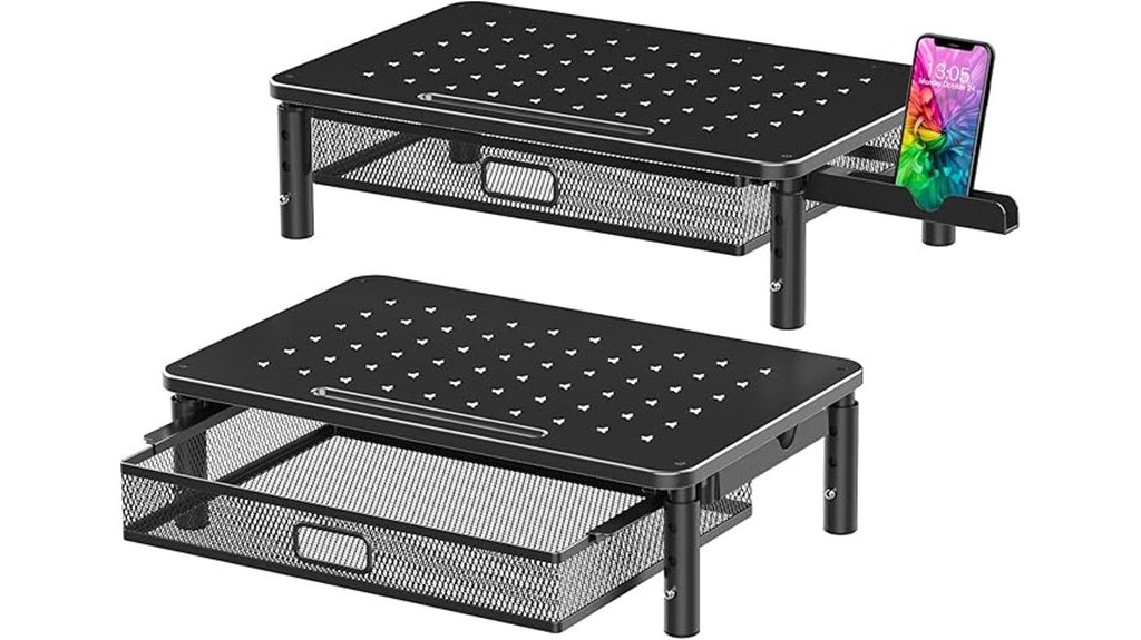 two monitor metal riser