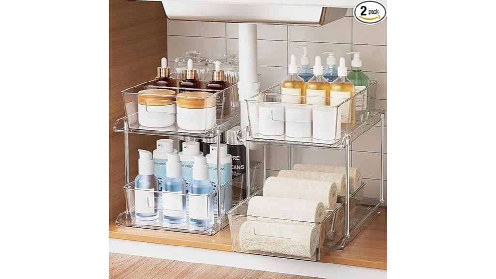 two tier bathroom storage