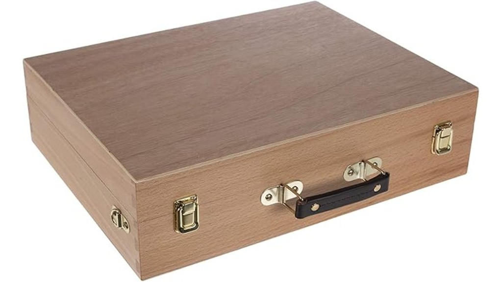 unfinished wooden artist storage box