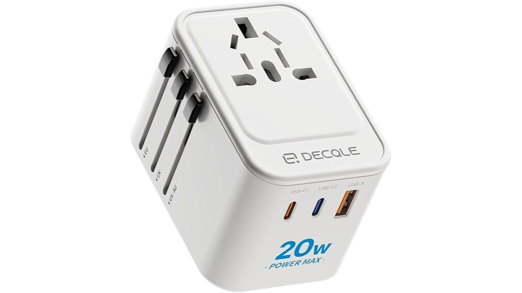 universal travel adapter with usb c and usb a