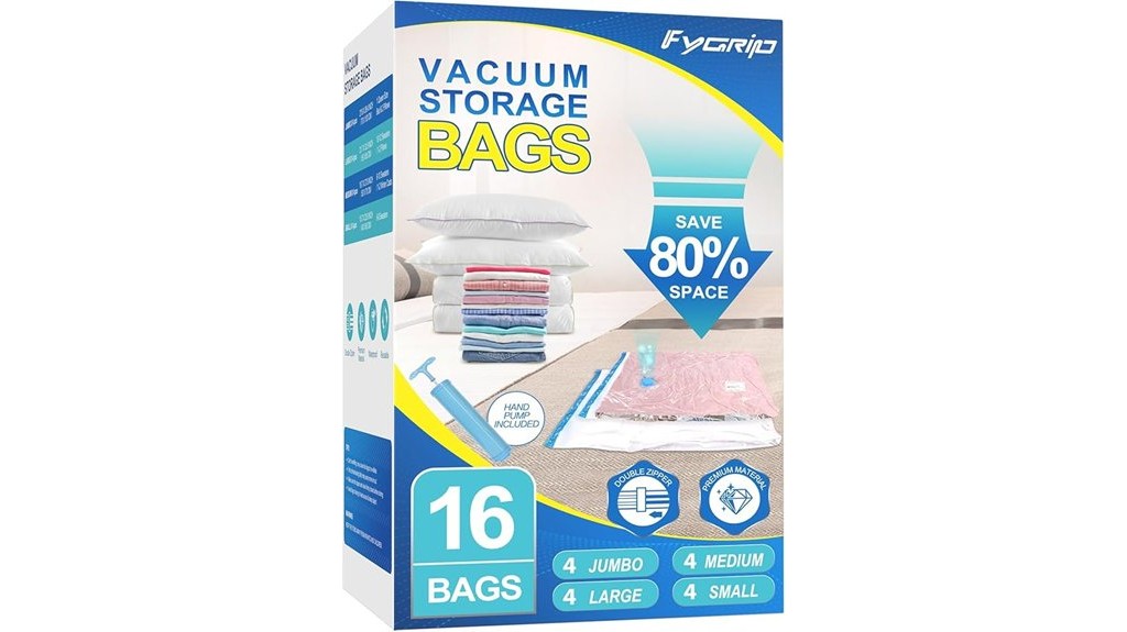 vacuum sealed storage bags with hand pump