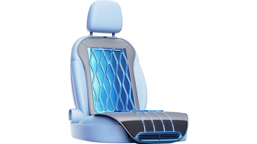 ventilated semiconductor powered cooling car seat