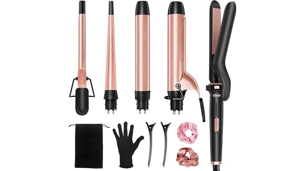 versatile curling iron with ceramic barrels