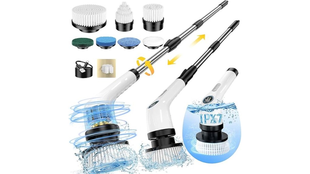 versatile electric bathroom cleaning scrubber