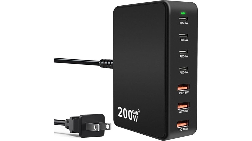 versatile high capacity multi port usb c charger