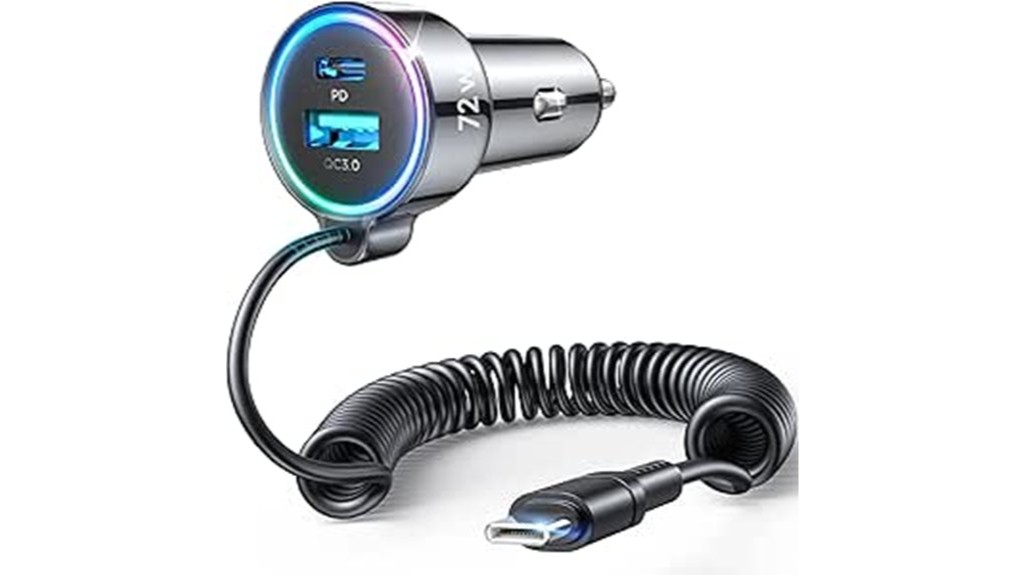 versatile high powered usb c car charger