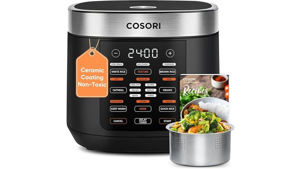 versatile stainless steel 10 cup rice cooker