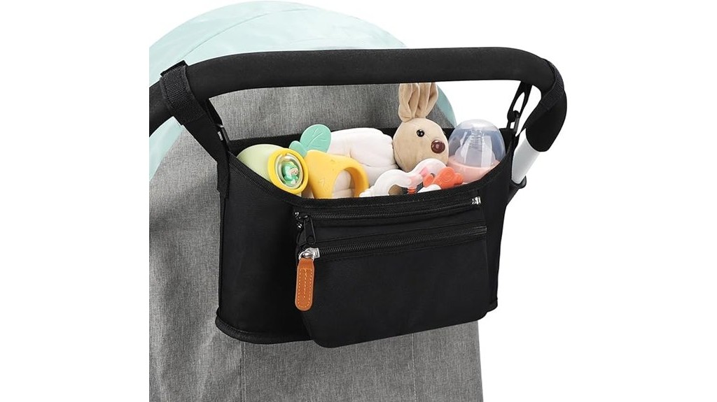 versatile stroller organizer with phone holder