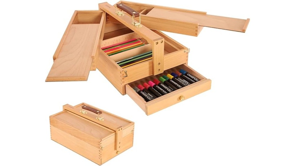 versatile wooden art storage container
