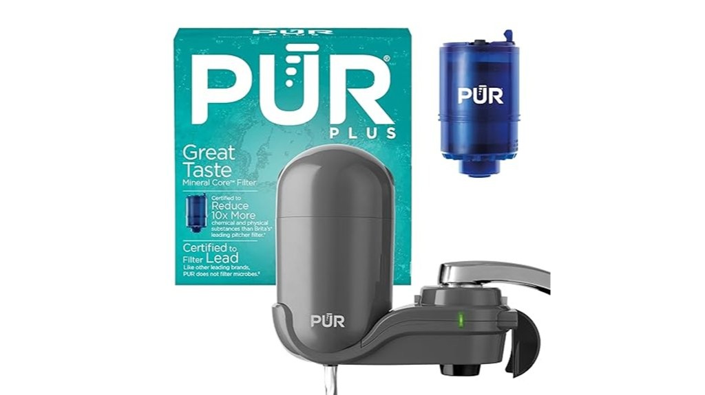 vertical water filtration faucet system