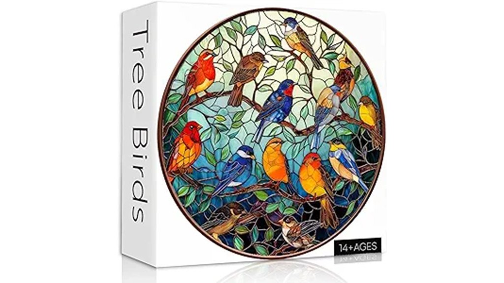 vibrant avian stained glass puzzles