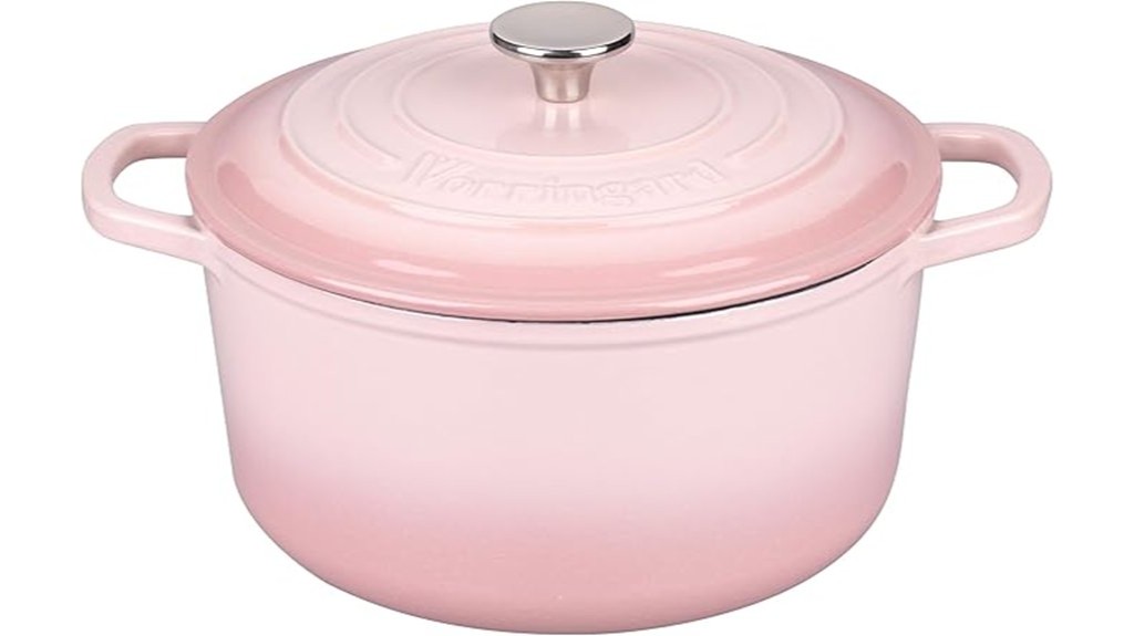 vibrant pink enameled cast iron