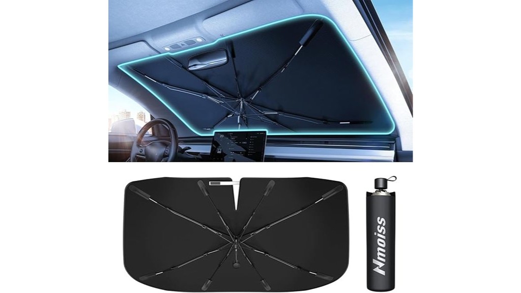 vinyl coated heat shielding windshield sun shade
