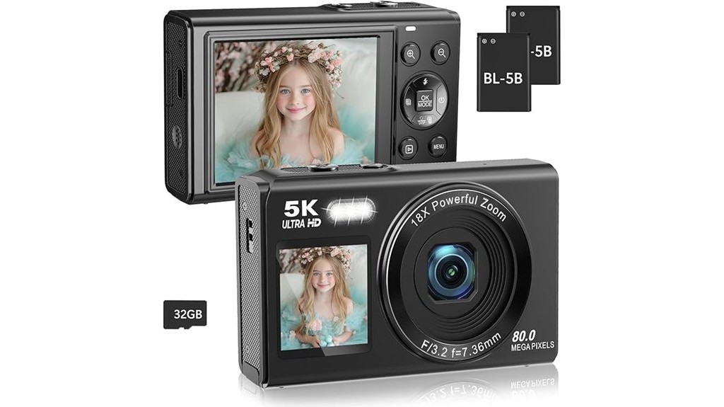 vlogging dual screen 5k digital camera