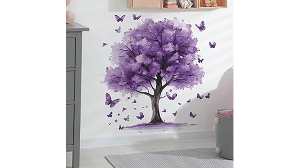 wall decorations with trees and butterflies