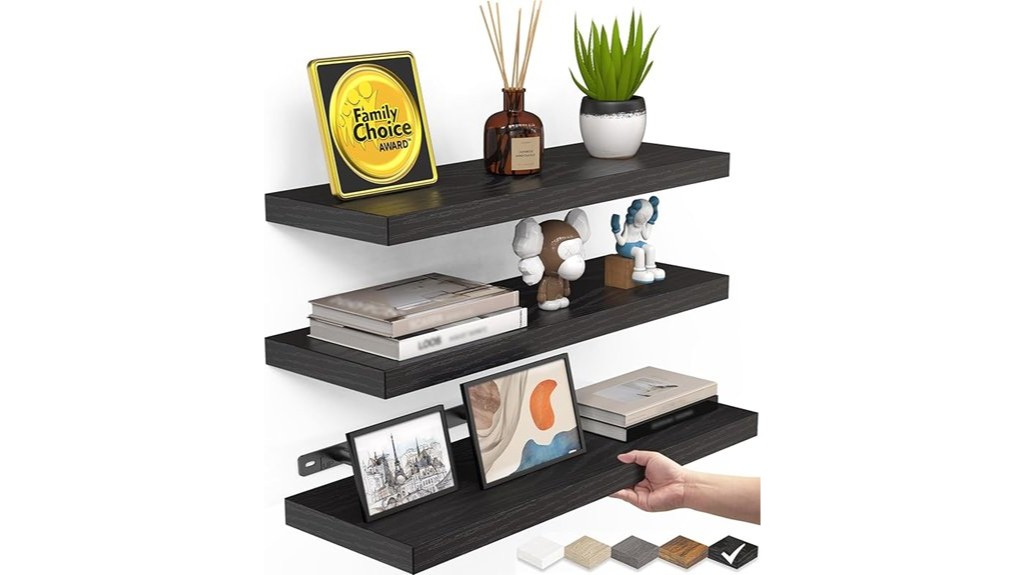 wall mounted floating shelves