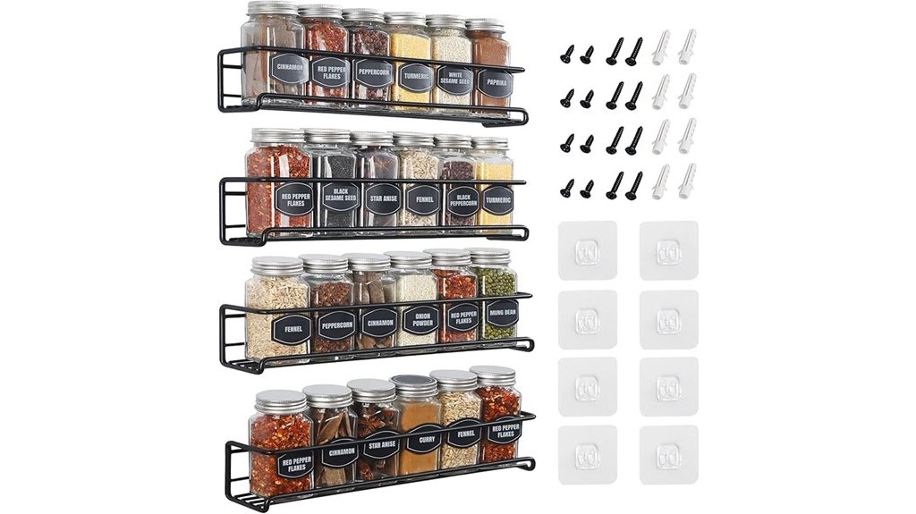 wall mounted spice rack tiers