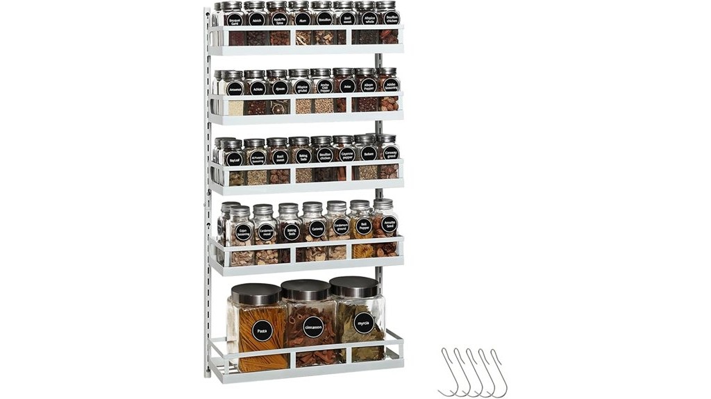 wall mounted spice storage organizer