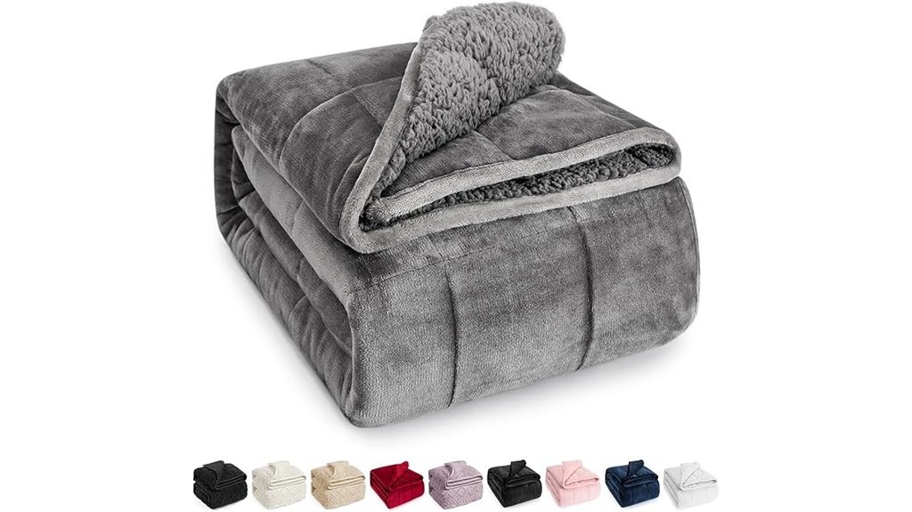 warm weighted sherpa fleece blanket