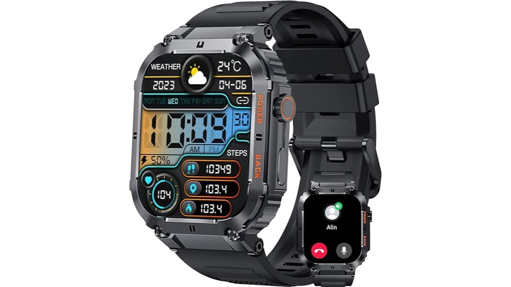 waterproof rugged military smartwatch