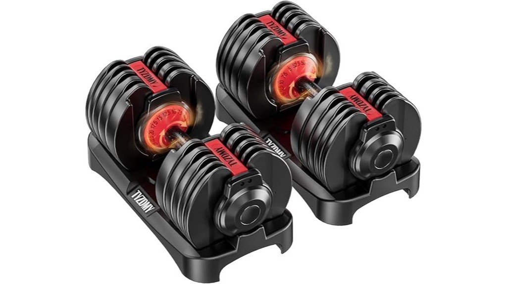 weighted adjustable dumbbell set