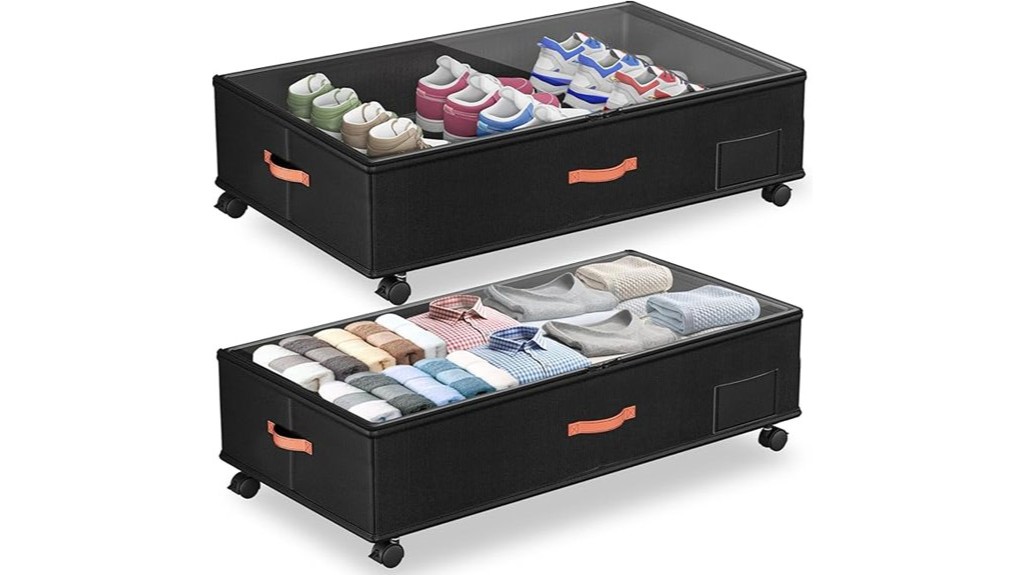 wheeled under bed storage containers
